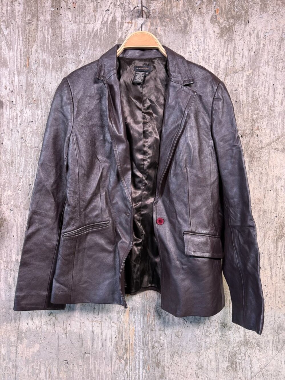 BCBGMAXAZRIA Women's Leather Blazer Size 12
